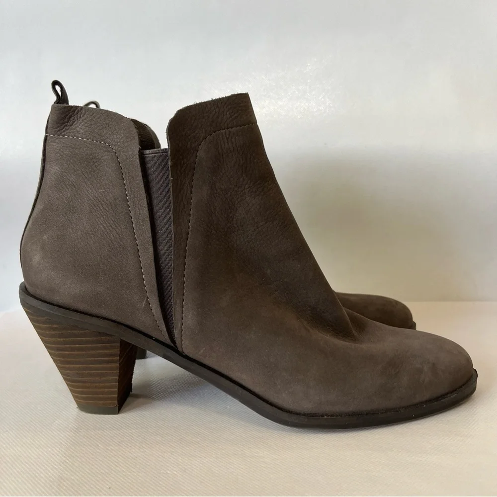Lucky Brand Jana Gray Heeled Ankle Booties